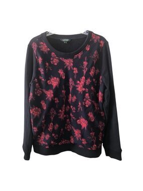 Lauren Ralph Lauren Crewneck Sweatshirt Floral Moody Cottagecore Size Large Soft